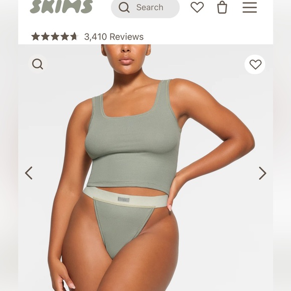 SKIMS COTTON RIB TANK | MINERAL - Picture 2 of 3